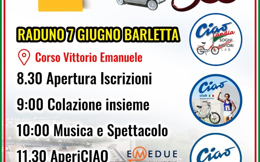 🛵 1ª Edizione di “Ciao in 500” a Barletta